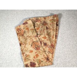 Lauren Ralph Lauren Pants Women's 2P Petite Tan Paisley Print Straight Leg Pant